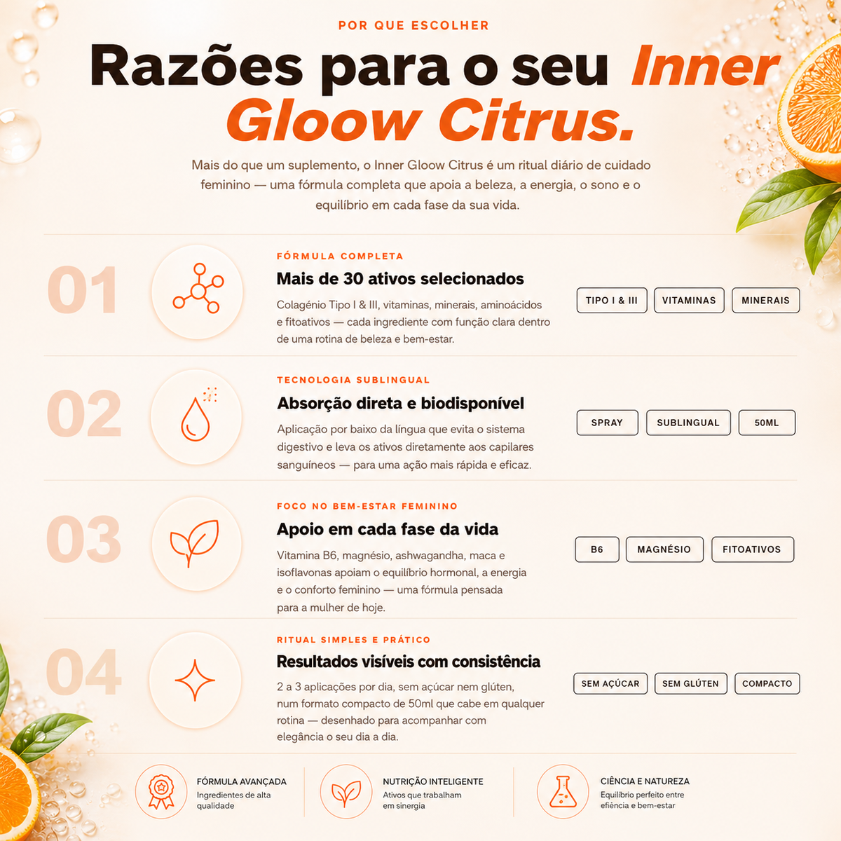 INNER GLOOW® Colagénio em Spray